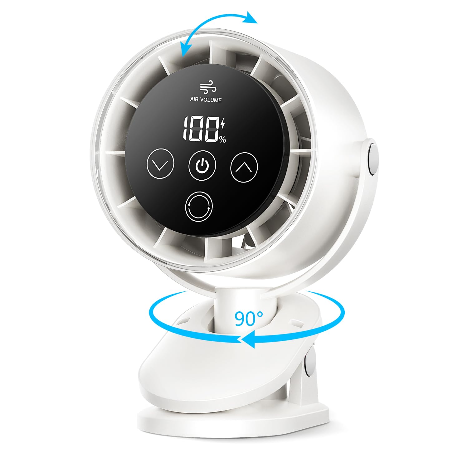 Petit ventilateur de table portable rechargeable pour bureau et chambre