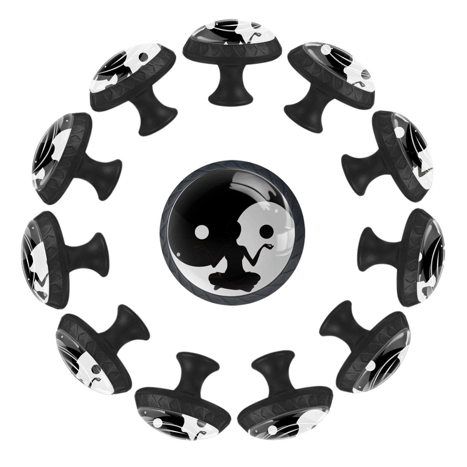 Boutons de tiroir Yin Yang 35mm poignée de meuble ronde commode salle de jeux