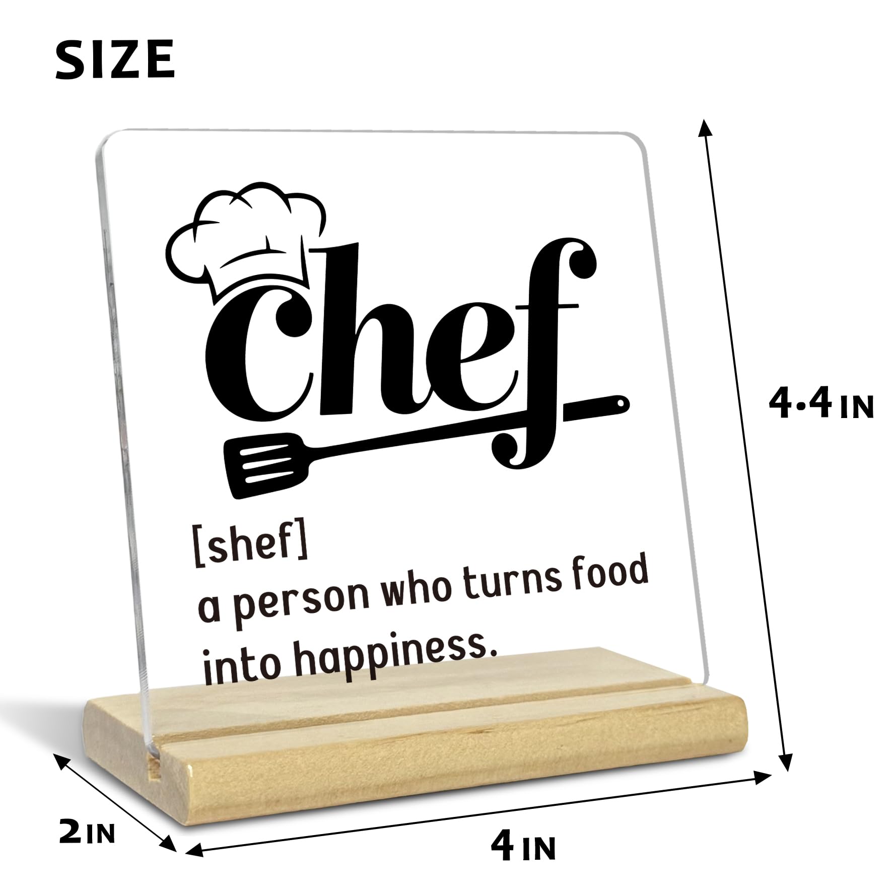 Chef Acrylic Plaque Gifts for Women Men, Chef Definition Gifts for Cooking Lovers Mom Grandma Cooker Christmas Birthday, Farmhouse Kitchen Counter Cabinet Decor Dining Room Table Decor