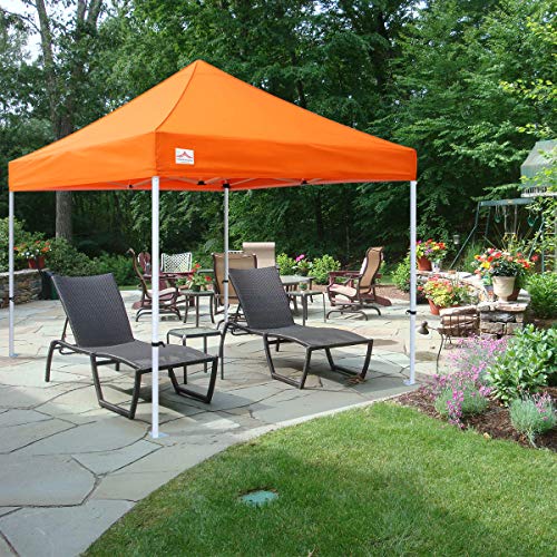 UNIQUECANOPY 10'x10' Ez Pop Up Canopy Tent Commercial Instant Shelter, with Heavy Duty Roller Bag, 10x10 FT Orange