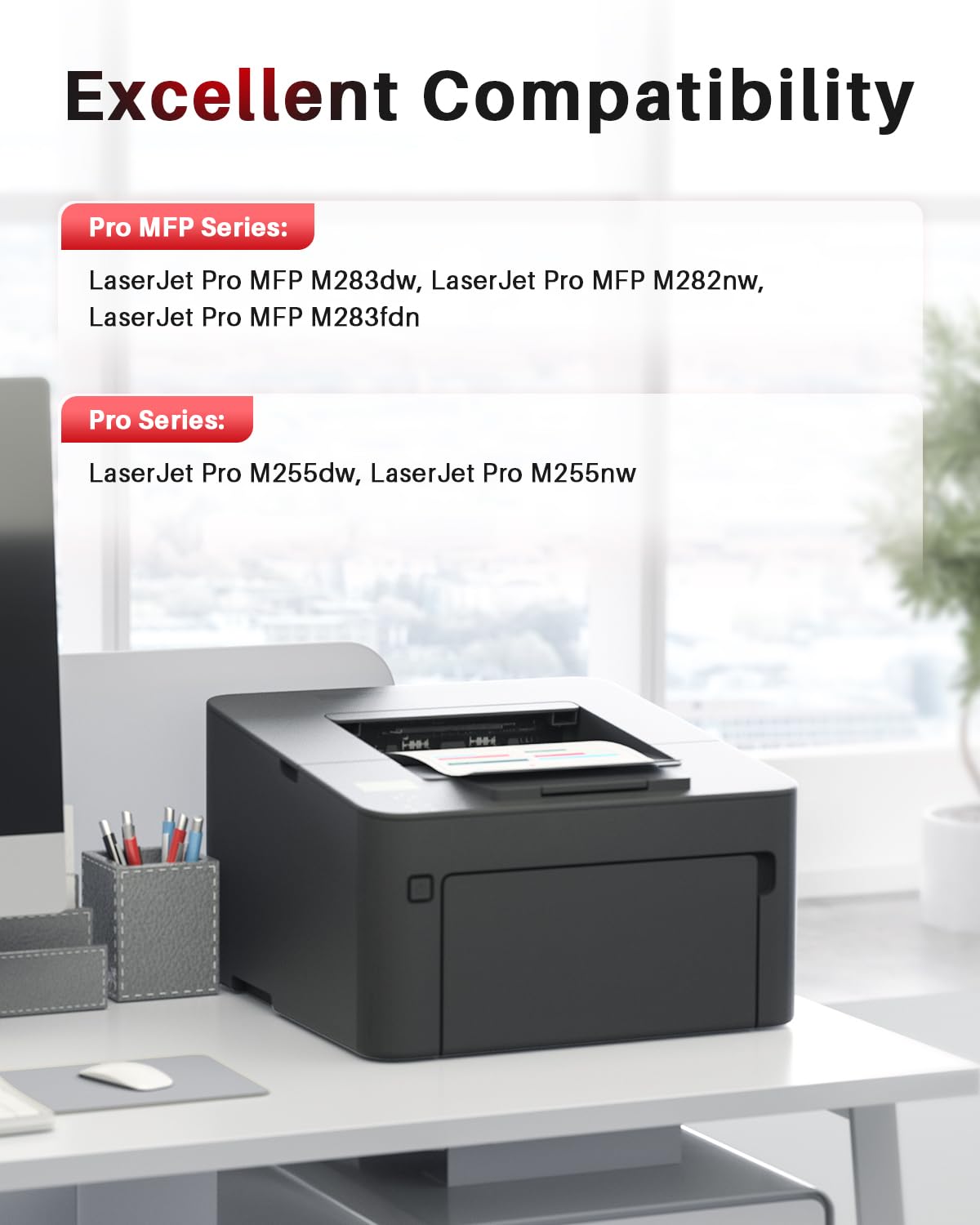 Halloya 207A W2210A con chip toner compatibile con HP 207A 207X W2210X di ricambio per HP Color Laserjet Pro MFP M283fdw M255dw M282nw M283fdn M255nw (nero)