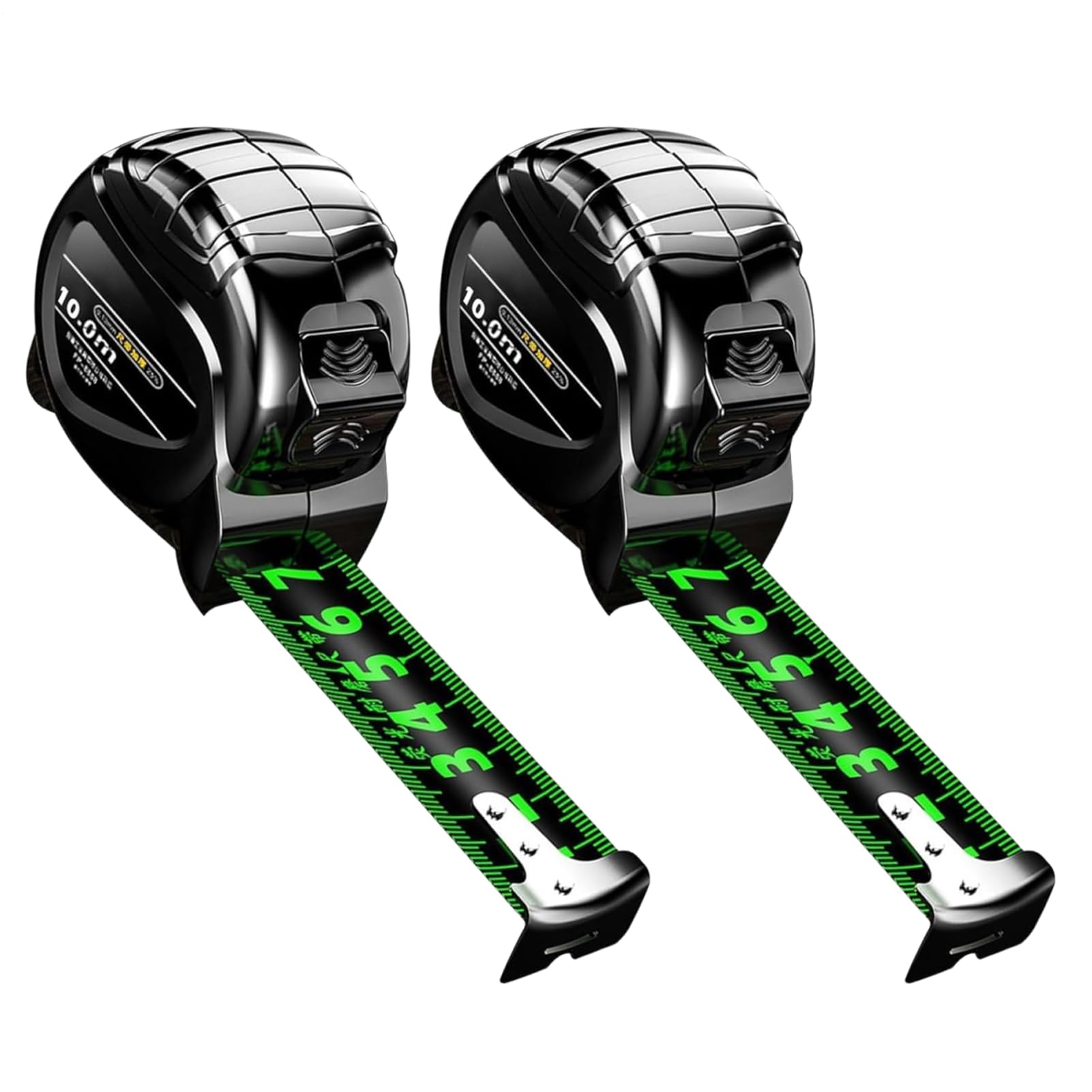 Tape Measure | 2 Pieces 10 Meters Retractable Steel Tape Measure – Fluorescent Ruler Measuring Double Scale Portable for Home and Daily DIY