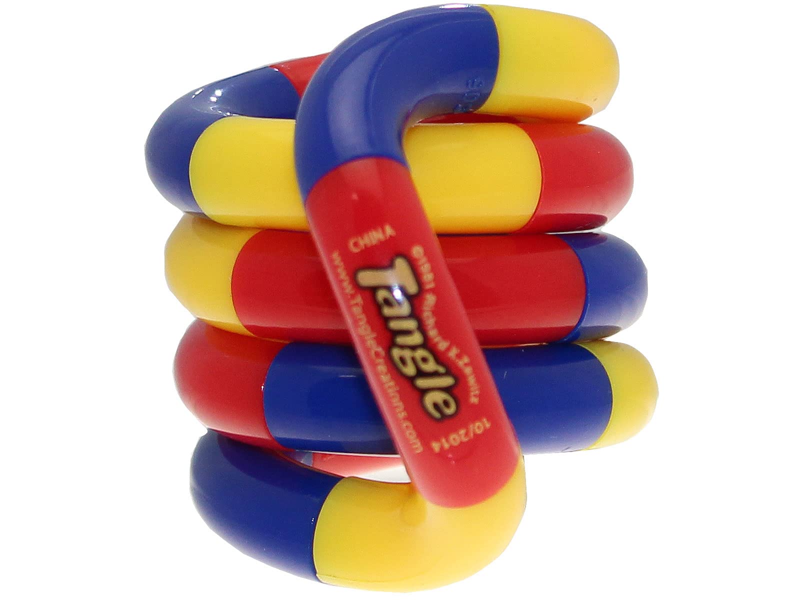 Tangle Original Junior Smooth - Dark Blue, Red and Yellow Fidget to Focus Twisting Sensory Toy