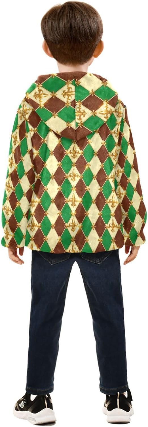 Green and Brown Argyle Pattern Jackets for Toddler Children Winter Coat Navy Blue Baby Boys Clothes Winter