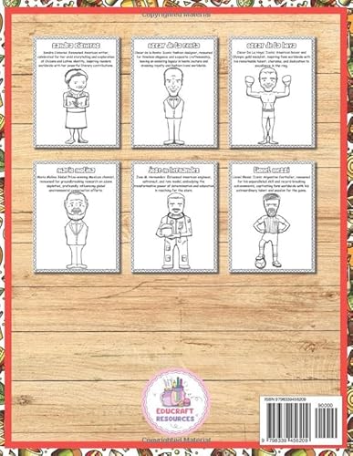 Independently Published Ramdani, Houari Hispanic Heritage Month Famous Figures Biography Coloring Book | Famous Latino Figures Biography Coloring Book: 42 Coloring Pages Of Famous Hispanic Figures With Inspiring Biographies thumb #1