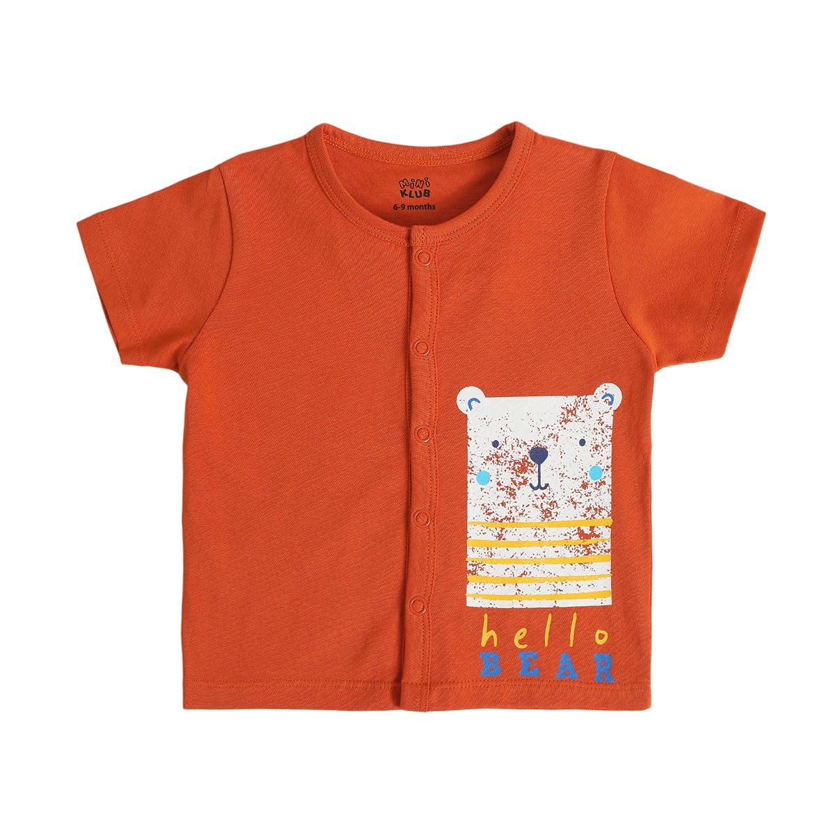 miniklub Baby Short Sleeve Front Open White/Red/Yellow Cotton Regular Fit Vest Pack Of 3 (New Born) 4