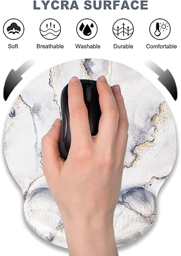 Miniatura 2 de ARTSO Alfombrilla de mouse ergonómica con gel de soporte para reposamuñecas, almohadilla de goma antideslizante para computadora, computadora,