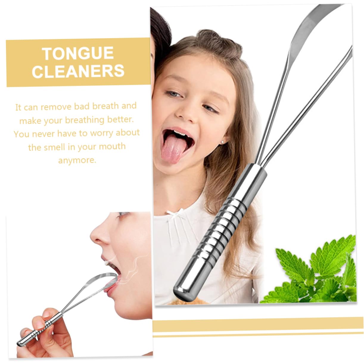 SHERCHPRY Tongue Scraper for Adults Oral Tool Tongue Scrapper Large Curved Surface for Deep Cleaning Portable and Safe for Reducing Bad Breath