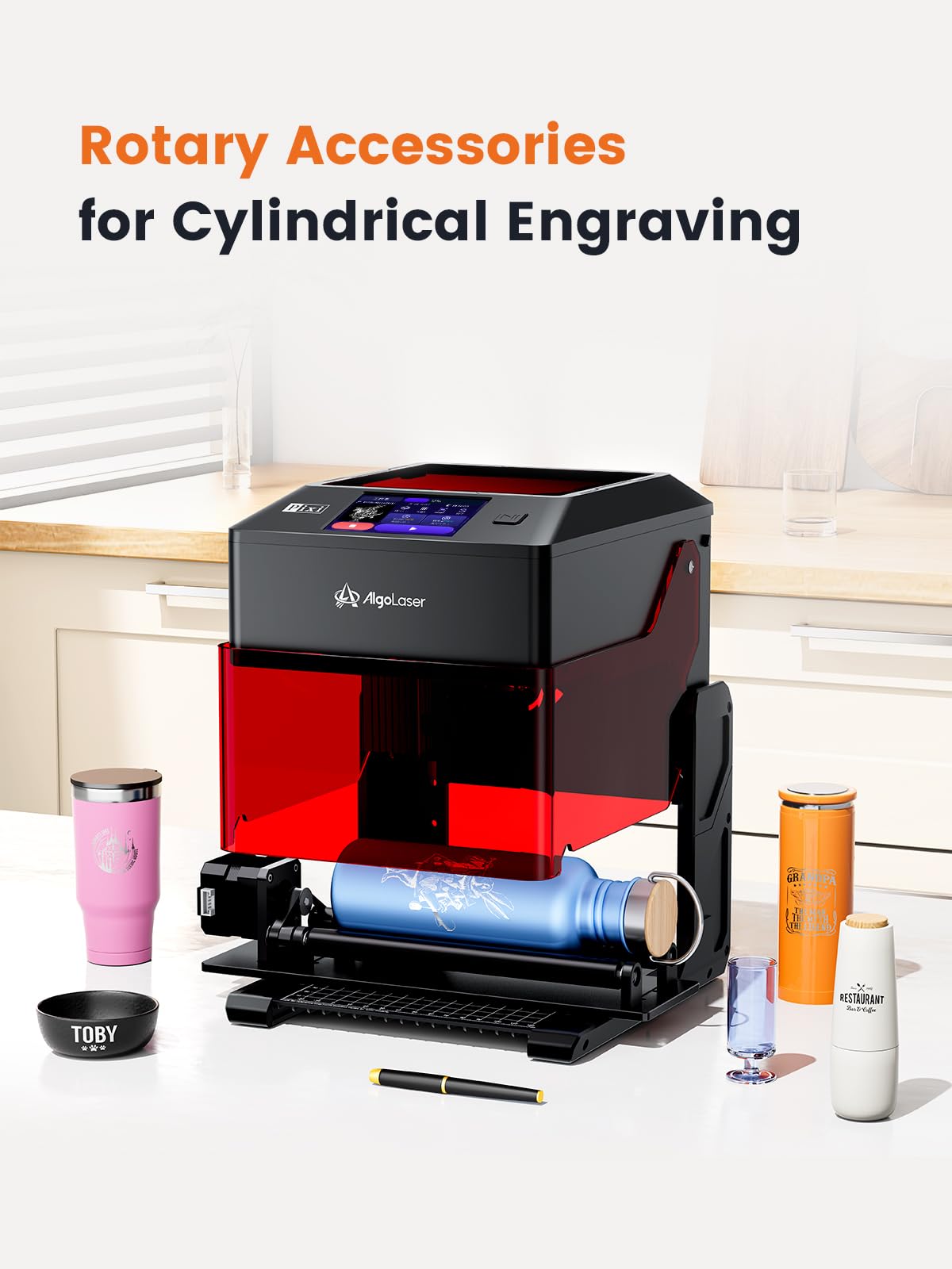 AlgoLaser 5W Smart Laser Engraver Machine: Portable Laser Engraver with 3.5" Touchscreen & 2.0 AlgoOS System - Hand Draw/Wireless Transmission/SD Card/Offline - Laser Engraving for Wood, Leather