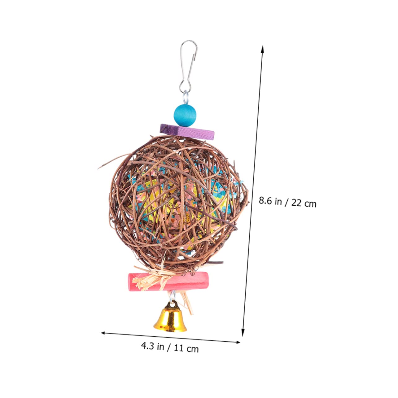 BESPORTBLE 6 Pièces Jouet Balle Perroquet Takraw Jouet De Nourriture à Mâcher Perroquet Oiseau s Perroquet Cage à Oiseaux Fibres Végétales Papier Soie D'