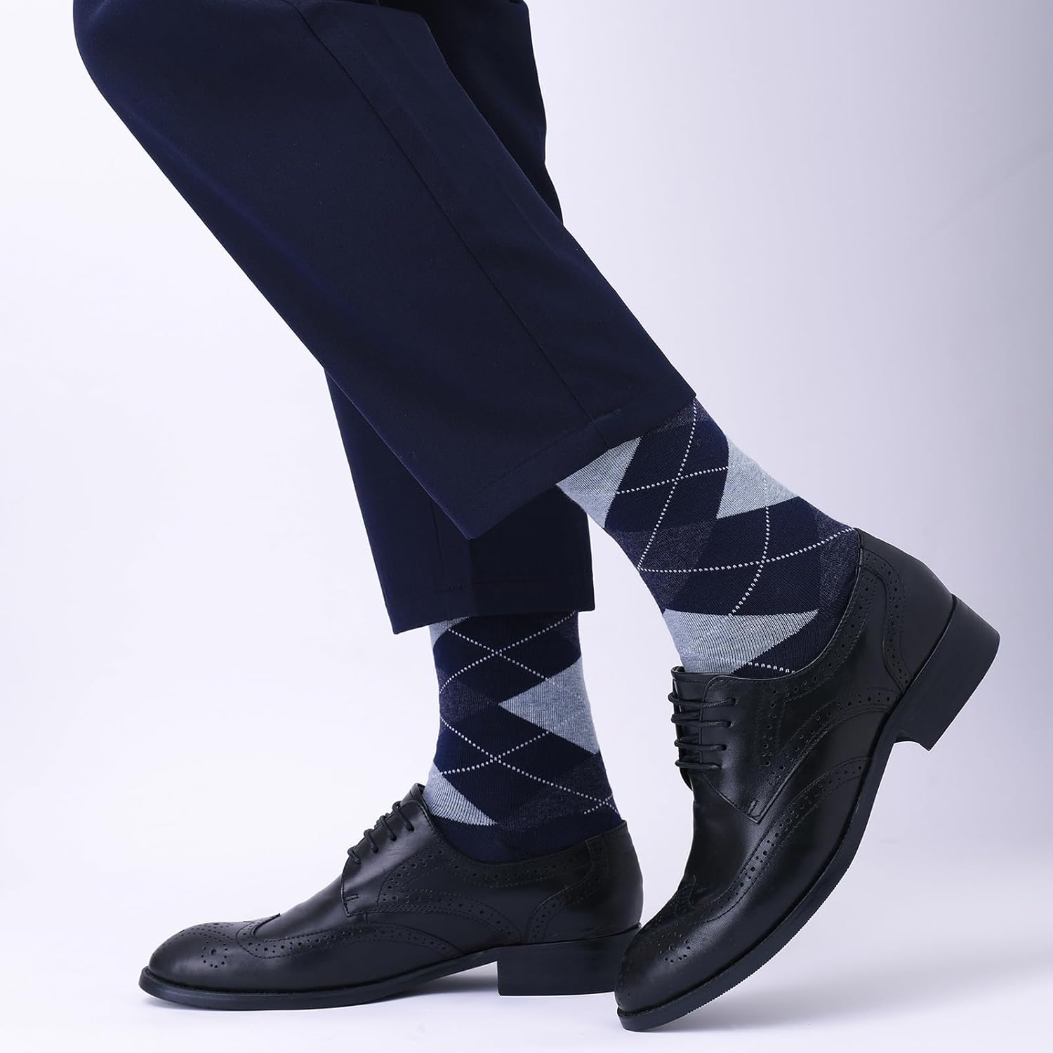 DRASEX Men's Dress Socks Funky Colorful Pattern Cotton Novelty Casual Crew Socks - Image 4