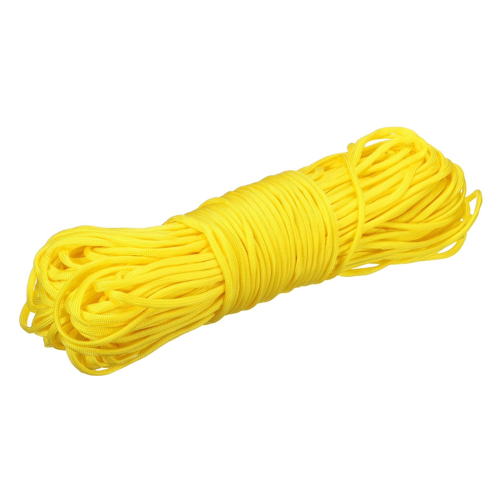 sourcing map 4mm Paracord Rope, 151ft/46m 7 Strand Heavy Duty Camping Rope Braided Polypropylene Ropes, Lightweight Tie-Downs Utility Cord for Marine, Indoor & Outdoor, Yellow