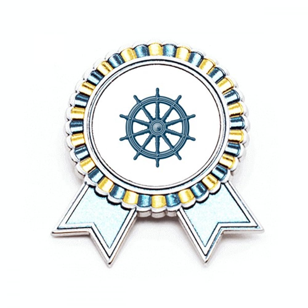 Broche de gouvernail militaire marine océan en métal taille M - 4