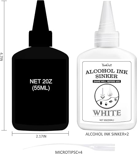 Miniatura 2 de Tinta de alcohol blanco para resina epoxi, 4 onzas, tinta de resina a base de alcohol de color blanco para resina Petri, vasos de resina,