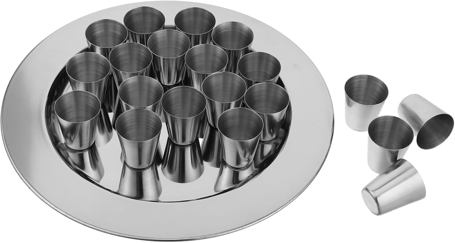 Cabilock 1 Set Communion Cups For Churches Stainless Steel Holy Cups Metal Ritual Chalice Drinking Glasses For Worship Services Churches Communion Supplies