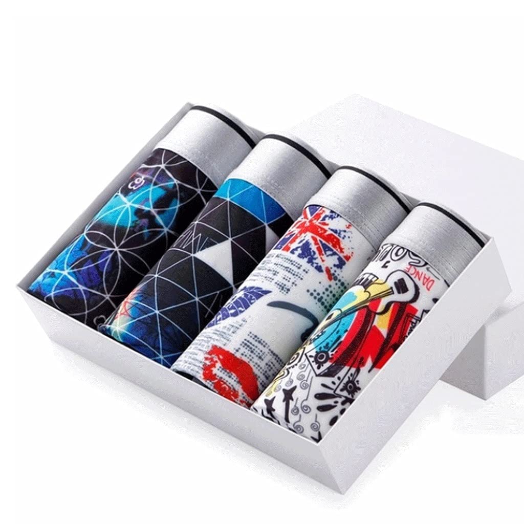 SPNEC Boxer Underpants Mens Underwear Ice Silk Man BoxerShorts Breathable Flexible Shorts Boxers 3XL (Size : L 45-55KG, Style : Style two)