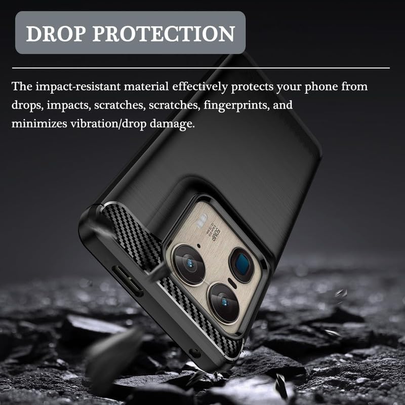 Image of NPRC Hybrid Ultra Slim Protective Case TPU Non-Slip Carbon Fiber Texture Shockproof Case Cover for Moto Edge 50 Ultra - Black