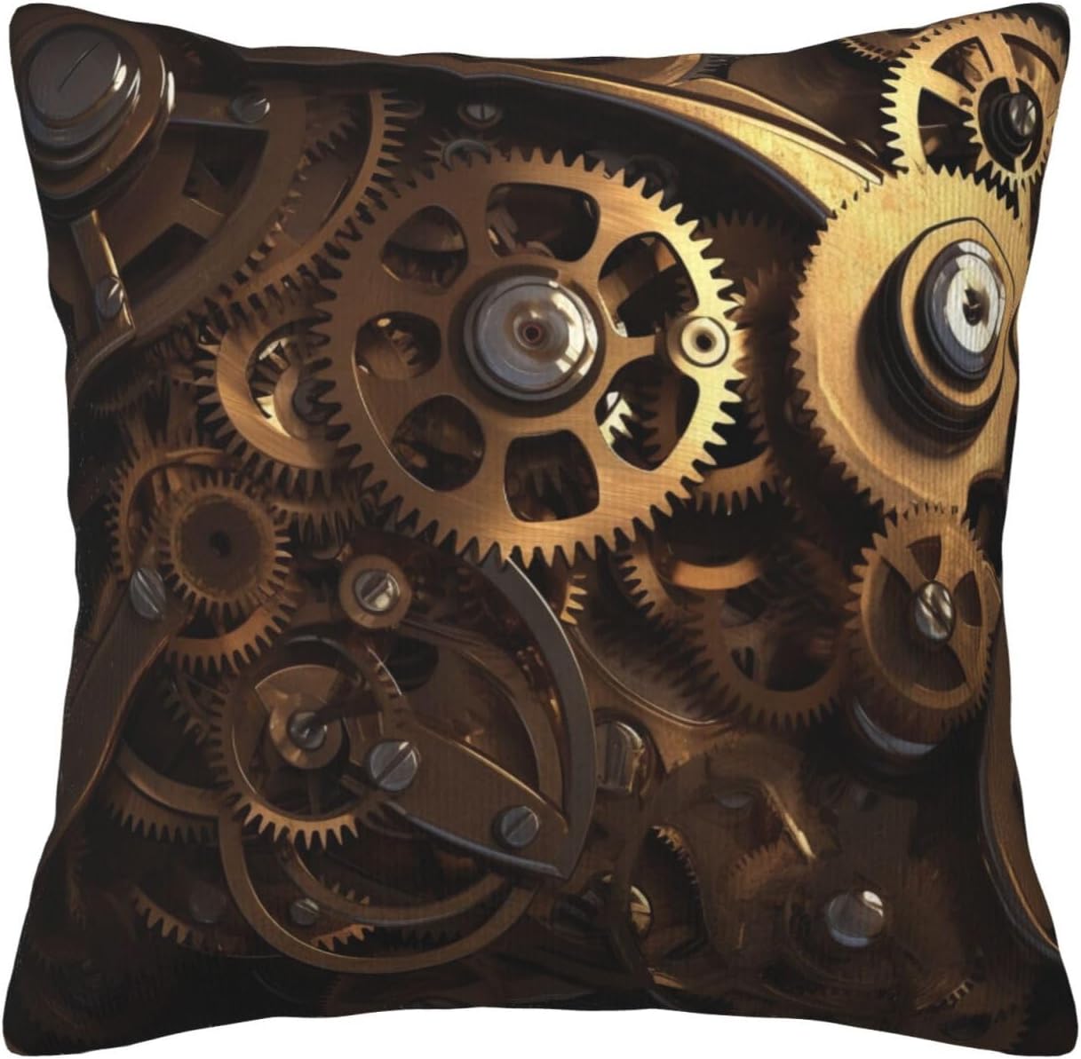 Cool Steampunk Gears Print Corduroy Throw Pillow Covers Soft & Comfortable Corduroy Pillow Cases for Home Decor, Indoor & Outdoor Use