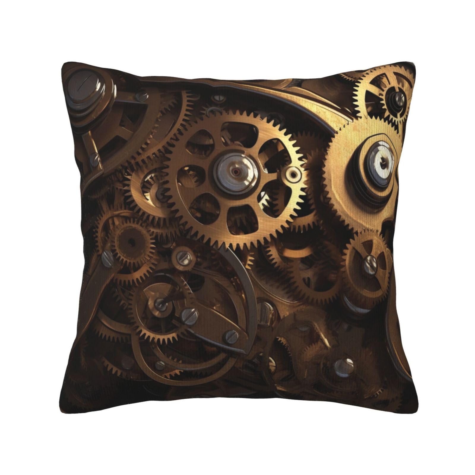 THFDDCFV Cool Steampunk Gears Print Corduroy Throw Pillow Covers Soft & Comfortable Corduroy Pillow Cases for Home Decor, Indoor & Outdoor Use