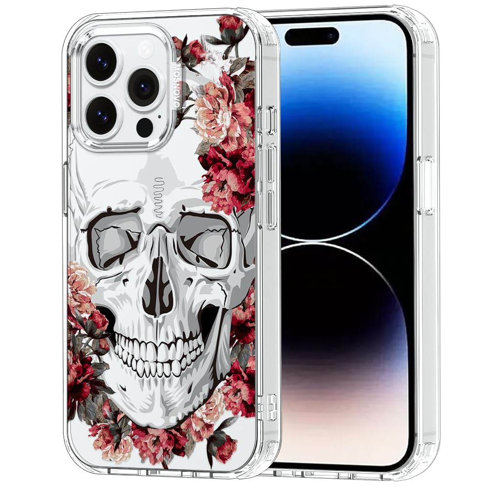 MOSNOVO Case for iPhone 14 Pro Max, [Buffertech 6.6ft Military-Grade Drop Protection] [Anti Peel Off Tech] Clear TPU Bumper Phone Case Cover Design -