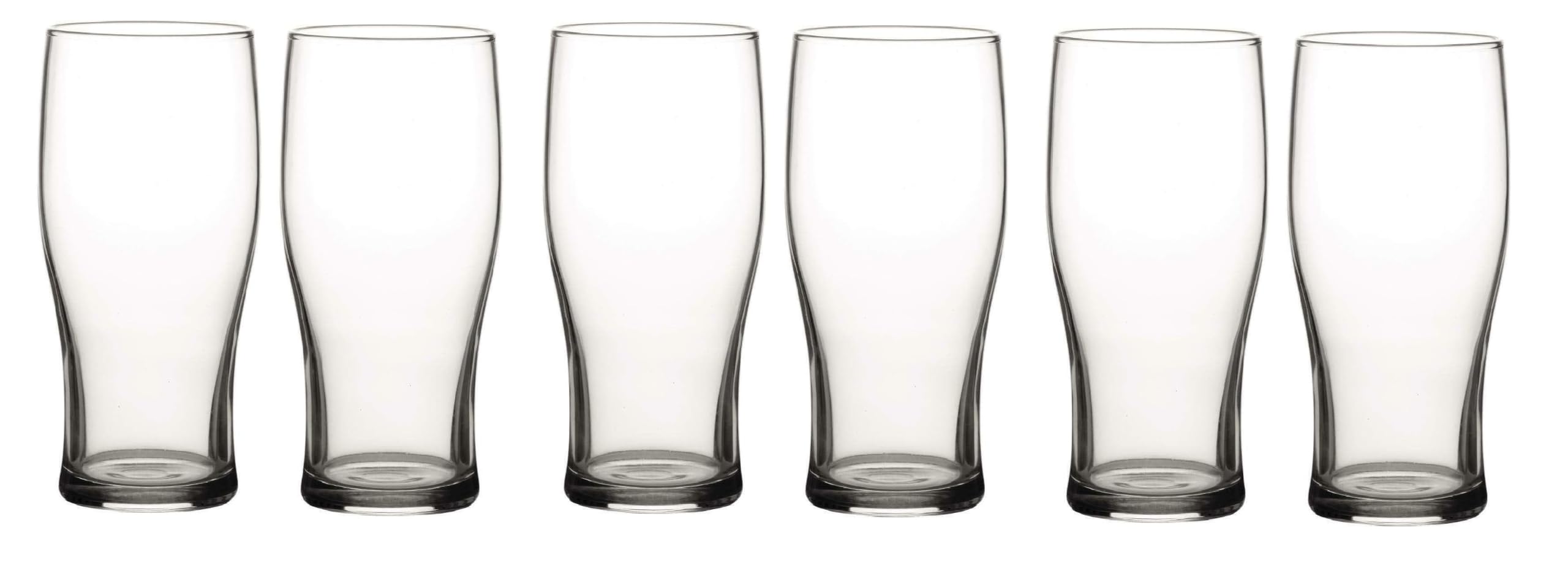 Nobel Classic British Pint Glasses, 20oz Craft Beer Tumbler, Easy Stacking, (Set of 6)