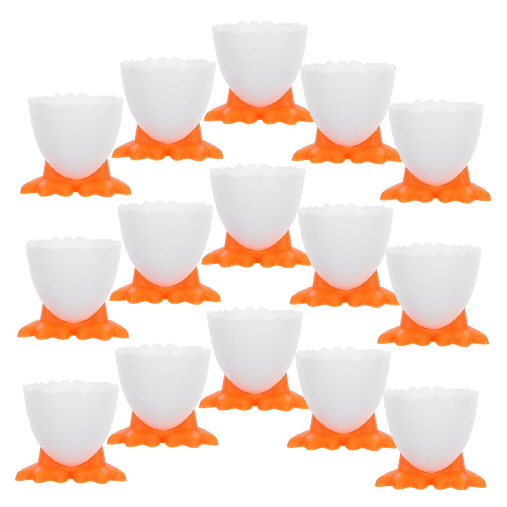 Cabilock 20Pcs Chicken Shaped Plastic Egg Cups Fun Creative Holders for Hard Boiled Eggs Safe Egg Holders for Breakfast Stable Design for Family