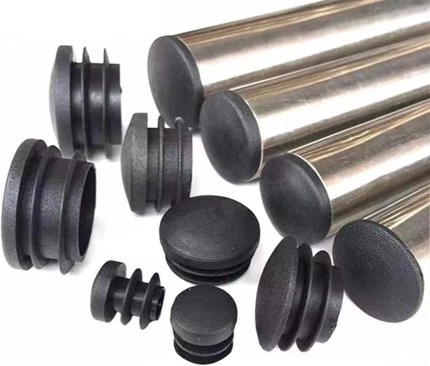 10 EMBOUTS BOUCHONS Ailette PVC Pour Tube Rond 40mm M8 + 10 Pieds - Foto 8