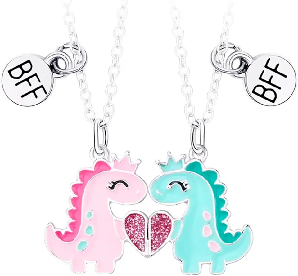 Colar Melhores Amigas Best Friend Amizade Dinossauro Bff Par