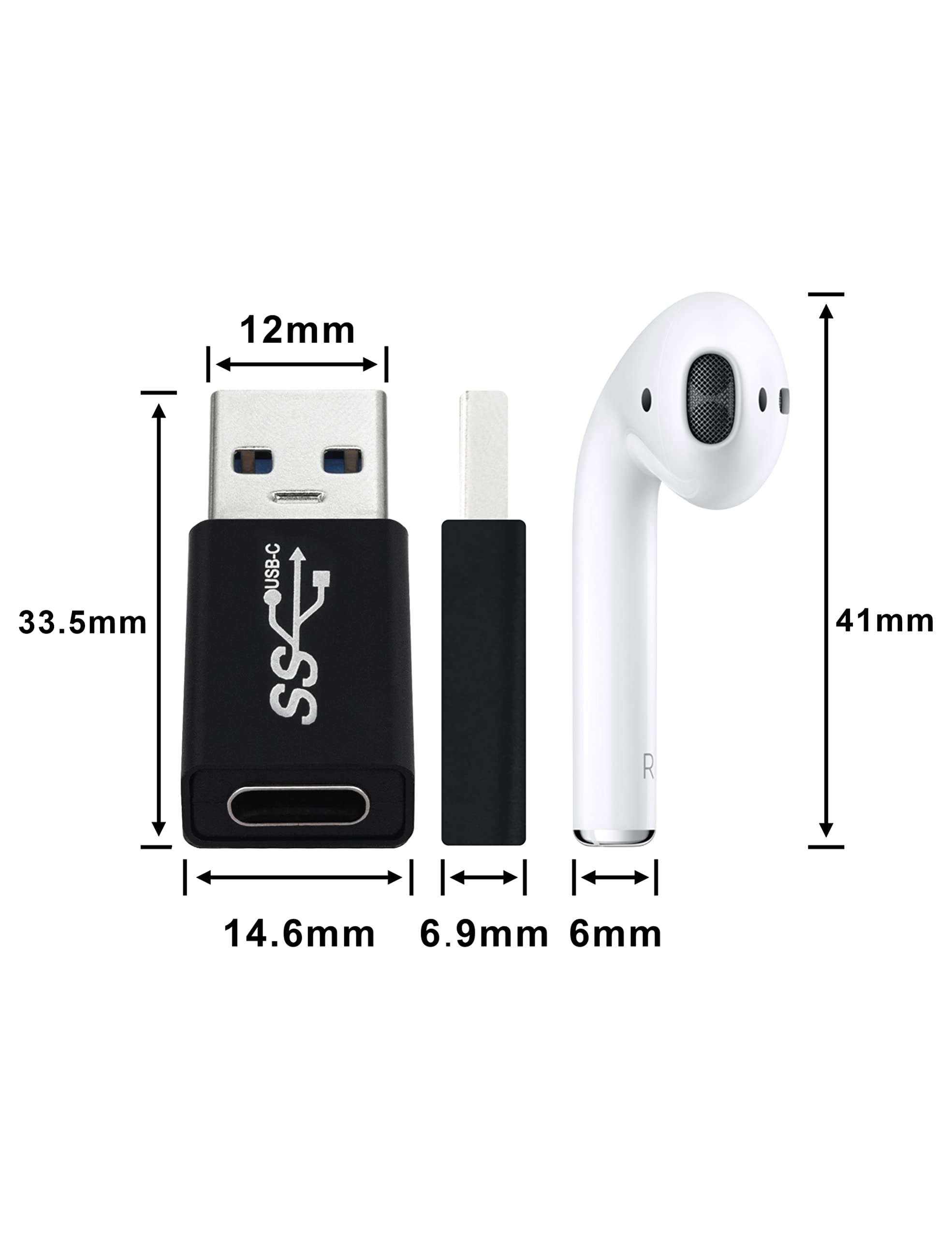 Produktbild von MEIRIYFA 10 Gbit/s USB C Typ C Buchse Auf USB 3.0 A Stecker Kabel, Typ C Buchse Auf USB Stecker Adapter Mit High-Speed Datenübertragung Für Laptop, Power Bank