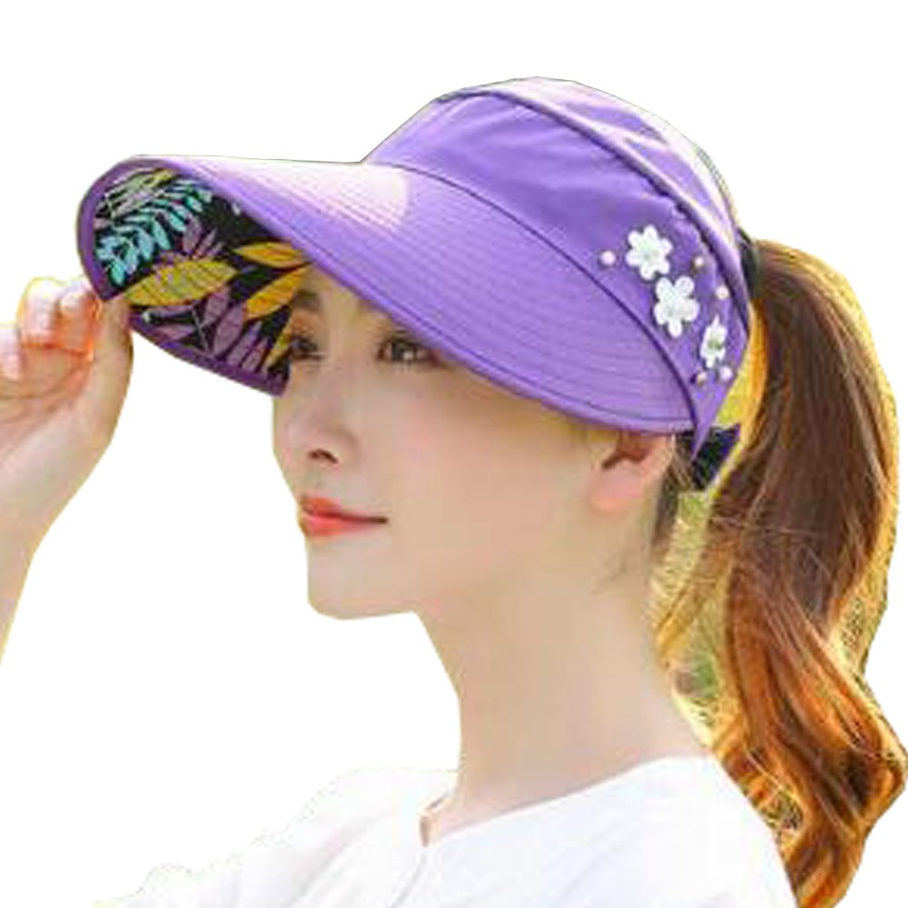 Yekeyi Women's Purple Metyou Sun Hats Summer Hat Outdoor Uv Protection Wide Large Brim Cap Beach Visor Caps Foldable (Purple)