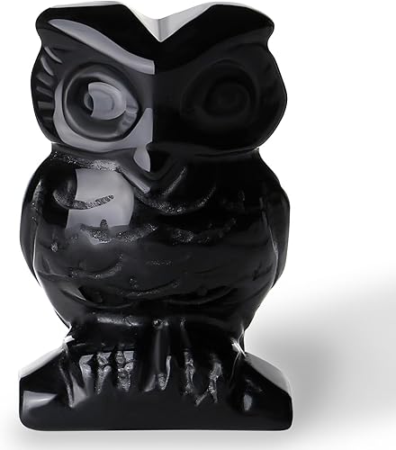 Miniatura 7 de QINJIEJIE Decoración de búho de aventurina azul de 2 pulgadas con cristales de piedra de búhos, escultura de piedras preciosas, decoración de