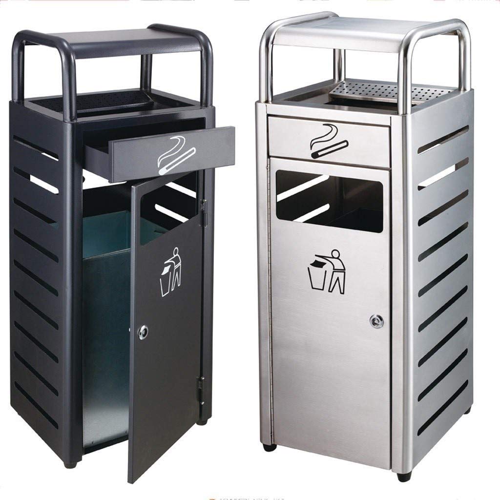 Outdoor Mülltonnen Abfalleimer Edelstahl Außen Dustbins mit Aschenbecher Hotel Lobby Fahrstuhl Abfalleimer Bins Squar Recycling Bins Lagerung Mülleimer Abfall Recycling Outdoor Mülltonnen Abfalleimer