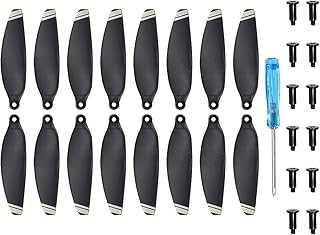 MECCANIXITY Mini 1 Drone Propellers Drone Blades Propellers Black Silver with Screwdriver/Screw, Quick-Release, Low-Noise Propeller for Mini 1 Drone, Quadcopter, Pack of 16
