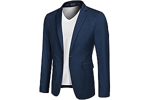 Men Sport Coat Casual Blazer One Button Business Suit Jacket