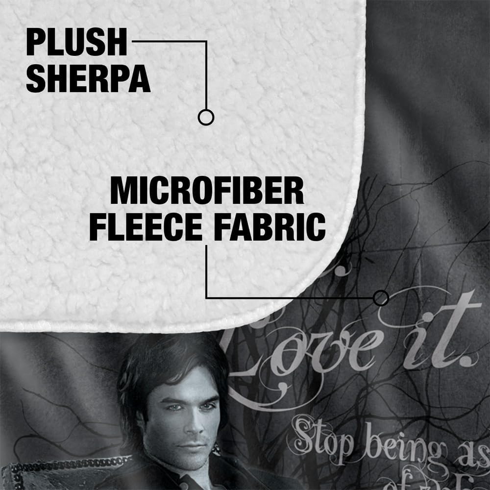 Vampire Diaries Blanket, 50"x60", Be Yourself Silky Touch Sherpa Back Super Soft Throw Blanket