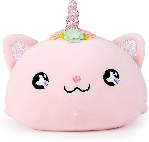 Miniatura 9 de Onsoyours Lindo gatito sirena de peluche de gatito, suave almohada de felpa de gato sirena para niños (sirena de gato azul, 12 pulgadas)