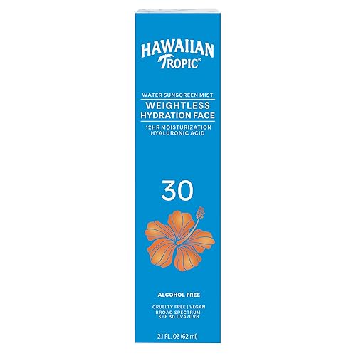 Miniatura 8 de Hawaiian Tropic Bruma de agua de hidratación sin peso para rostro SPF 30, 2.1 onzas  Tamaño de viaje SPF Spray hidratante de niebla facial,