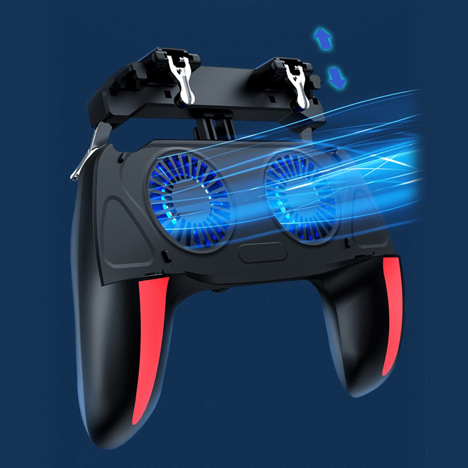ciciglow Controller di Gioco Mobile con Doppia Ventola di Raffreddamento, Gamepad per Telefono con Batteria 2500/5000mAh, Presa Smartphone per PUBG Mobile, Compatibile 4.7-6.5 Poll