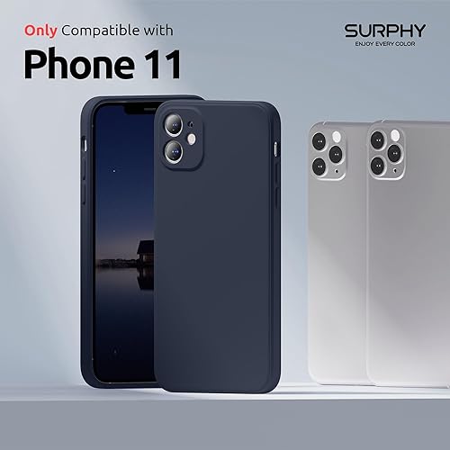 Miniatura 2 de SURPHY Funda de silicona cuadrada compatible con iPhone 11 de 6.1 pulgadas, bordes cuadrados de silicona líquida (protección individual para cada