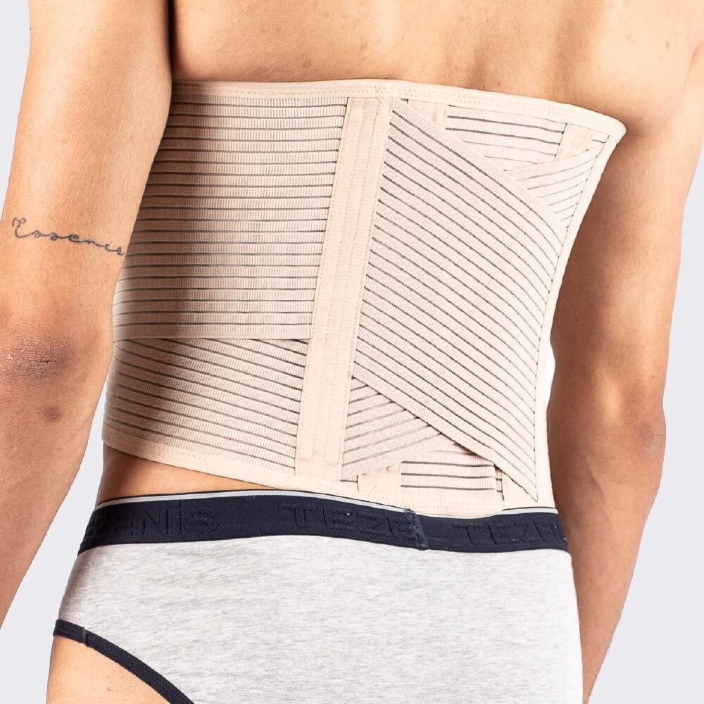 Medilast - Faja Lumbar - Ideal para Rehabilitar Lesiones en la Zona Lumbar y Abdominal - Uso Recomendado para el Postparto y Postoperatorio - Sujeción Cómoda y Adaptable - Color Beige - Talla XXXL