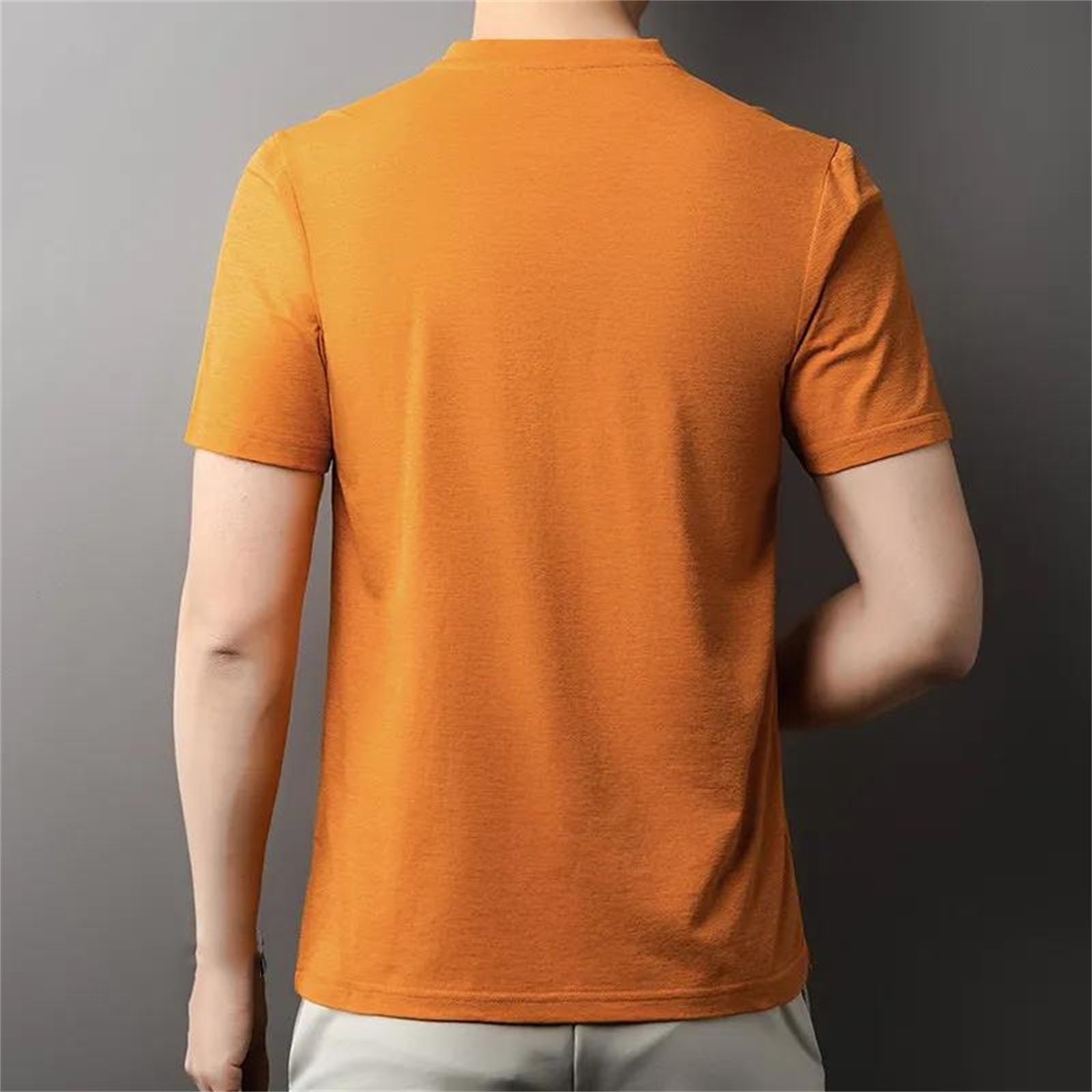 Camiseta de manga corta con cuello en V para hombre, transpirable, casual, holgada, ligera, para uso diario