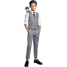 Black n Bianco Boys Five Piece Slim Fit Vest Suit with Tie, Shirt, Pants, Vest and Hanky. Style - 519