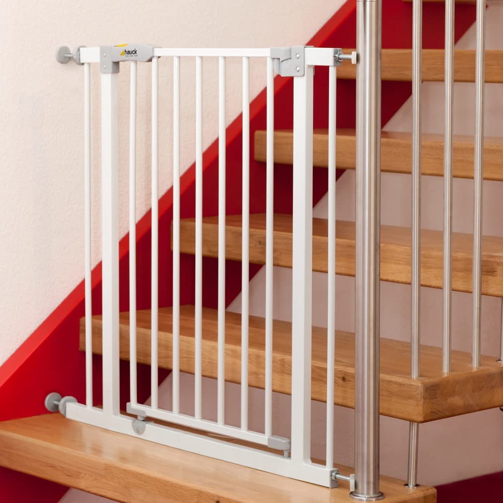 Hauck Barrera Seguridad Niños Escaleras Open N Stop KD Safety con Extension 21 cm & Y-Spindle Tornillo Y Adaptador para Barandillas Redondas, Compatible con Barrera Seguridad Niñ