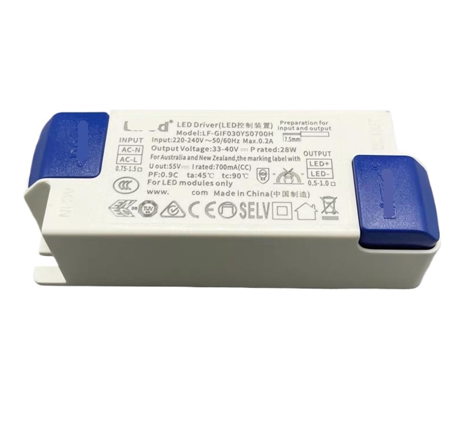 Transformateur redresseur de Ville alimentation LED 28W 700mA haute puissance