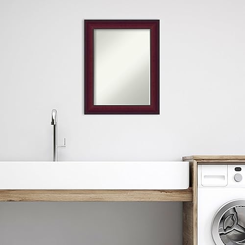 Miniatura 5 de Amanti Art Espejo de baño de madera, espejo de pared de cereza Canterbury para usar como espejo de tocador de baño sobre el fregadero (29.25 x 23.25