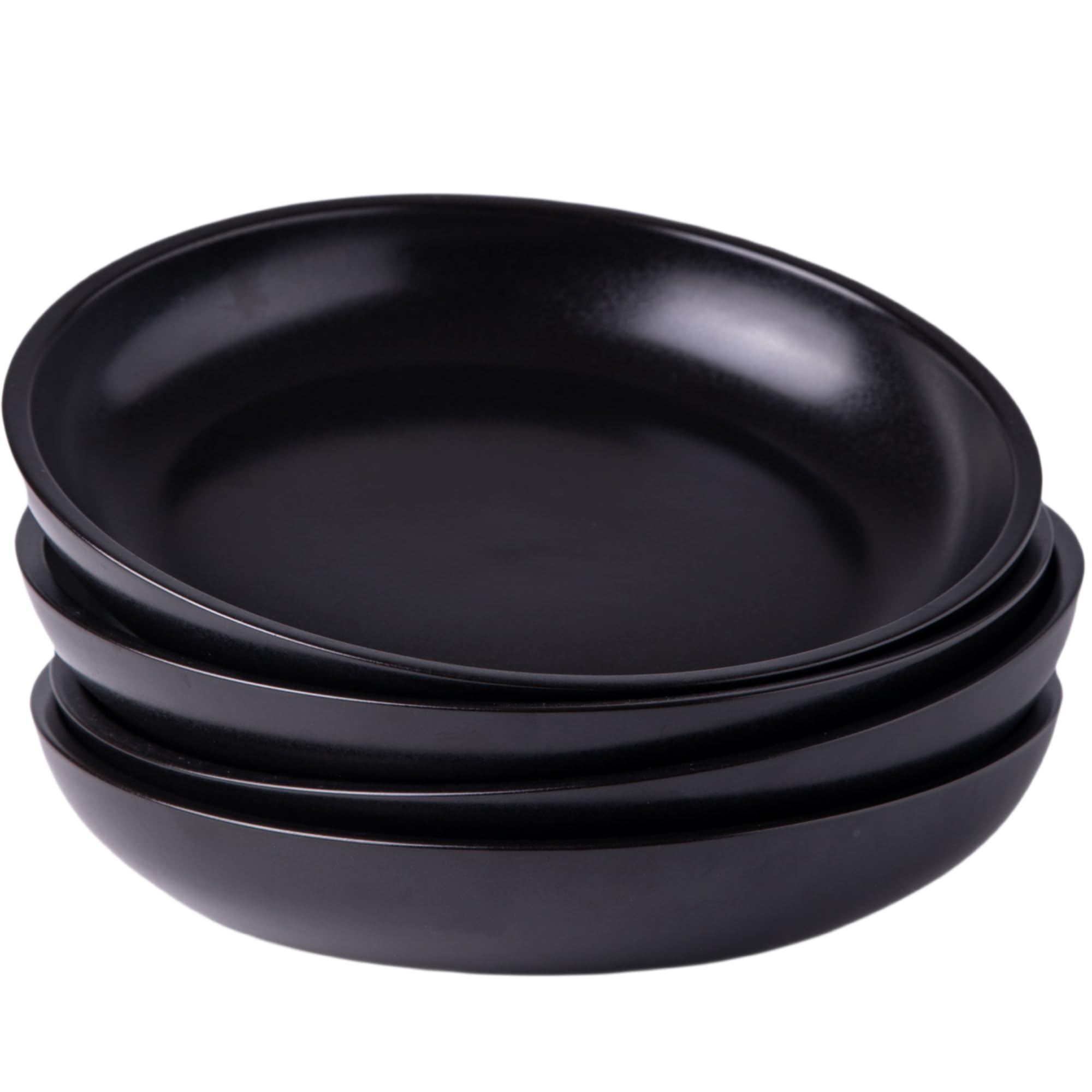 GBHOME 9.0” Stoneware Pasta Bowls,30 OZ Large Pasta Bowls Set of 4 for Kitchen- Microwave &Oven &Dishwasher Safe, Wide Bowls for Pasta,Salad,Fruit,Oatmeal,Soup,Dessert, Pizza-Mate Black