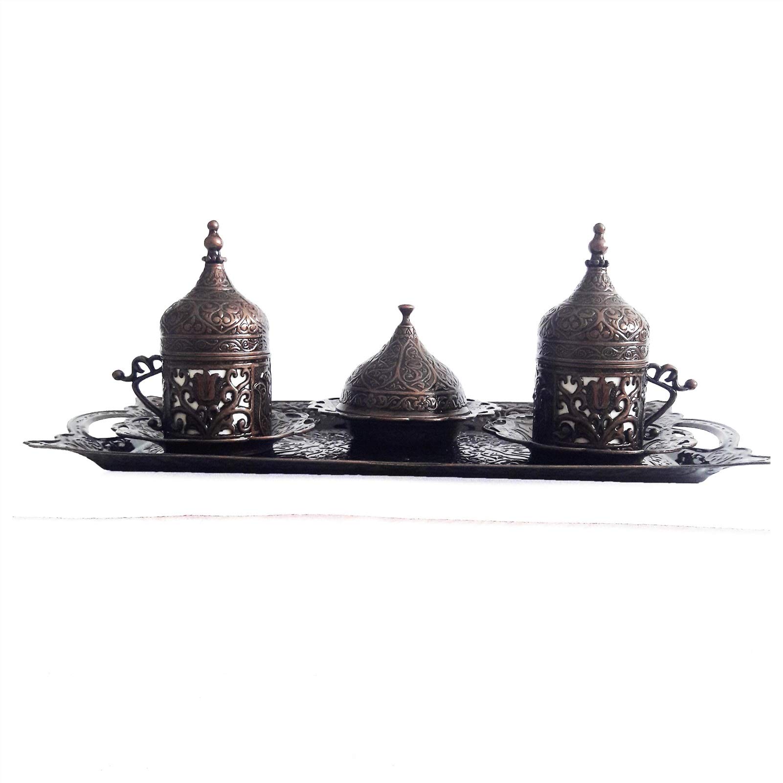 Set Tazzine caffè Set 2 - (9 Pezzi) di Rame o in grani tazzine Set (Color : Gold)