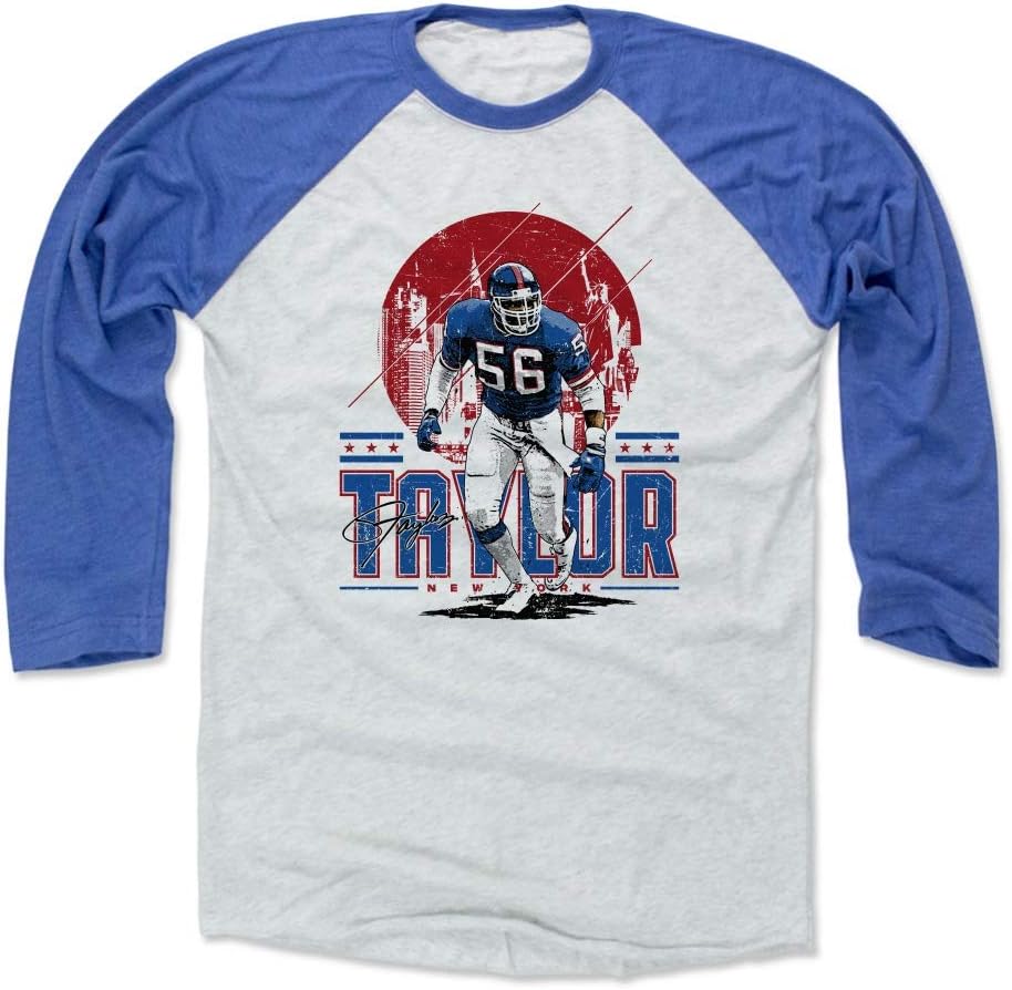 500 LEVEL Lawrence Taylor 3/4 Sleeve Raglan T-Shirt - Lawrence Taylor New York Skyline