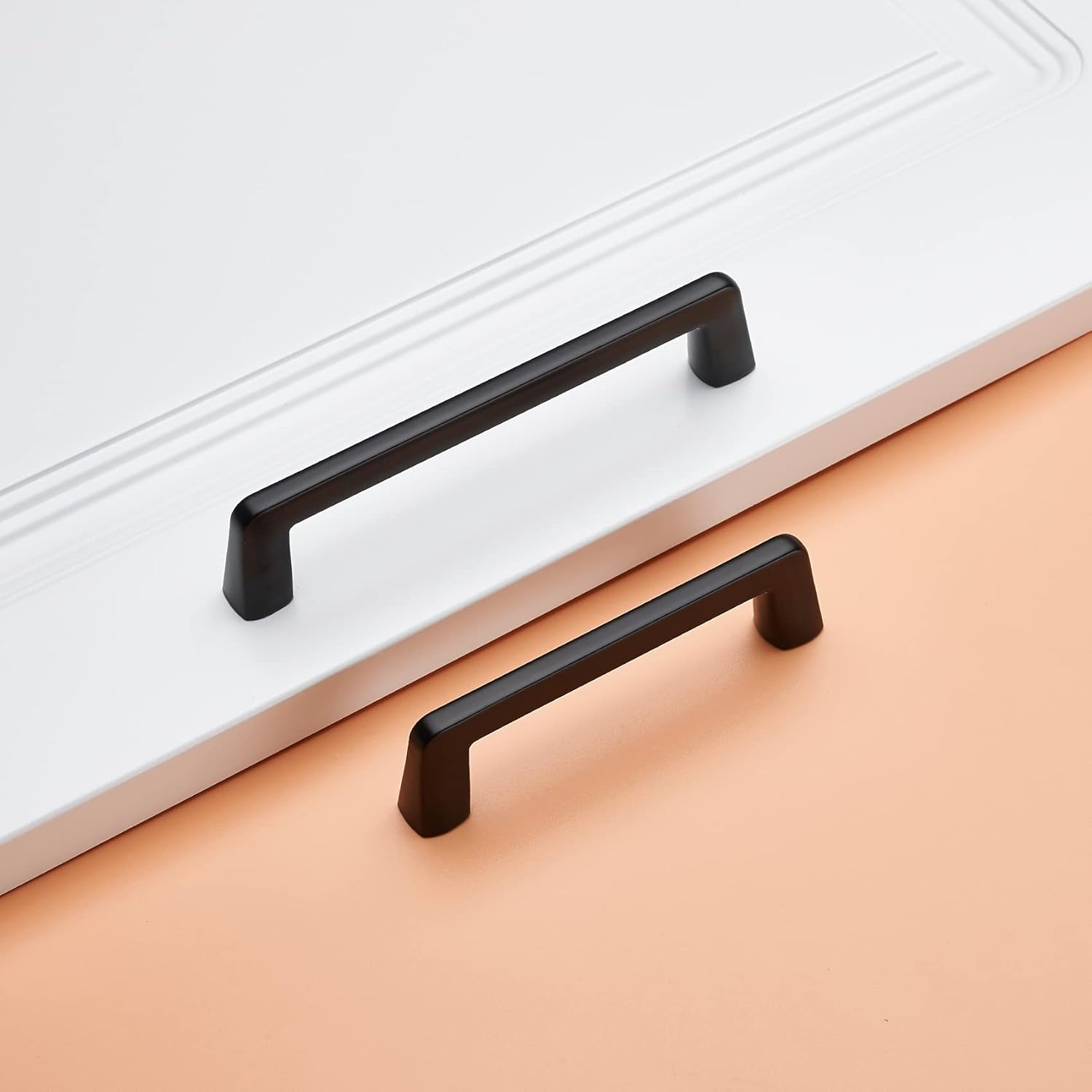 3-3/4 Inch Kitchen Cabinet Handles Matt Black Cabinet Pulls Bedroom Dresser Drawer Pulls and Furniture Hardware for Bathroom Cupboard Door, 10 Pack Handles