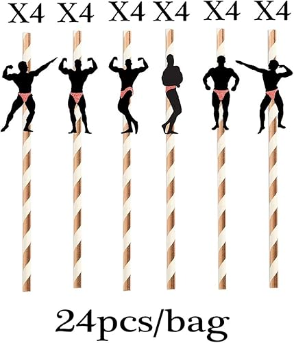 Miniatura 6 de Pajitas traviesas para despedida de soltera, pajitas de bailarina, 24 pajitas de papel traviesas para despedidas de soltera, niñas y adultos,